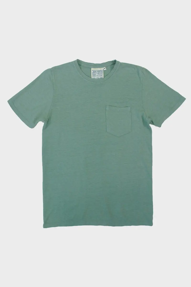 Baja Pocket Tee – Clay Green Sustainable Cotton Tee 1