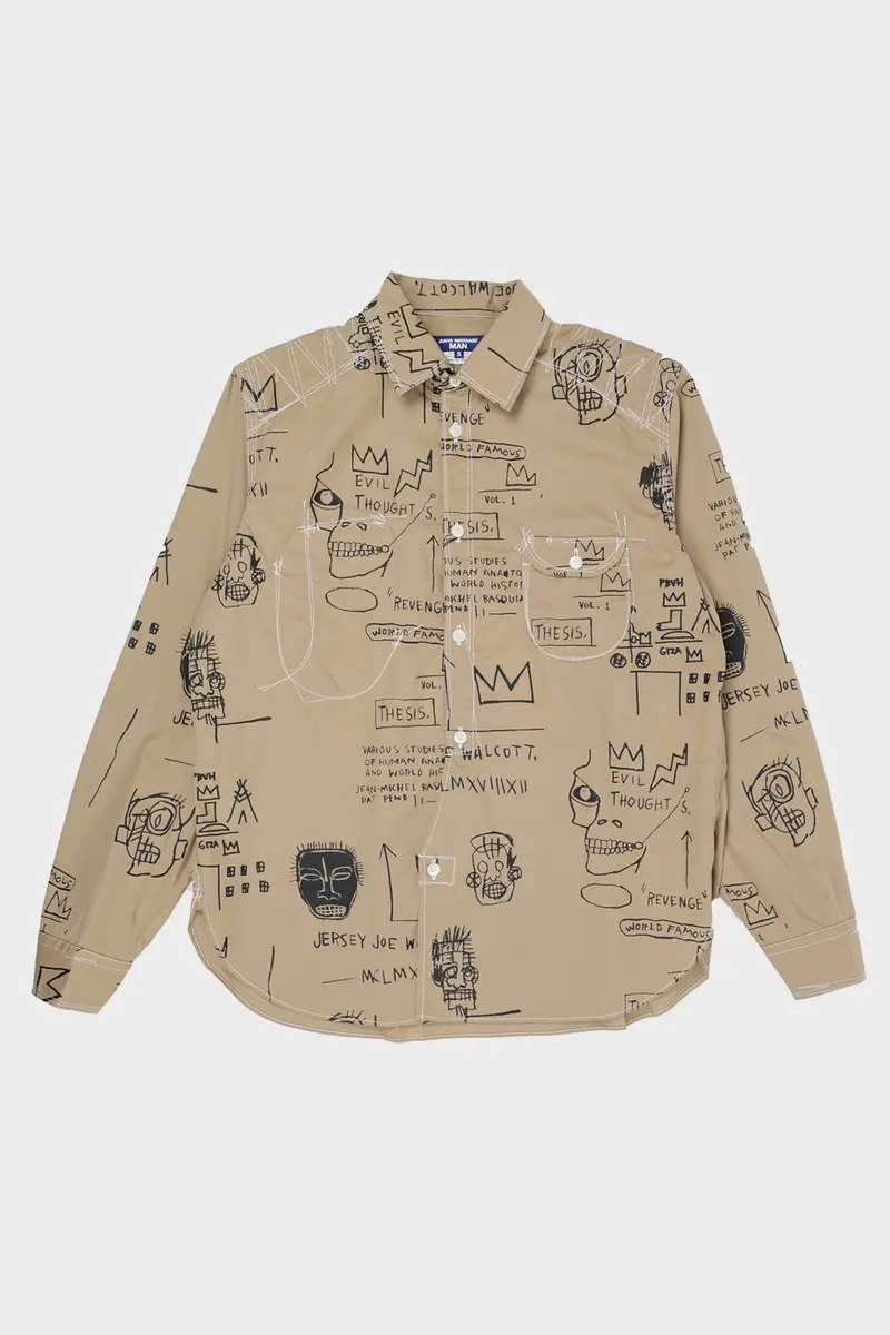 Basquiat Artist-Print Shirt In Beige And Black Contrast 1