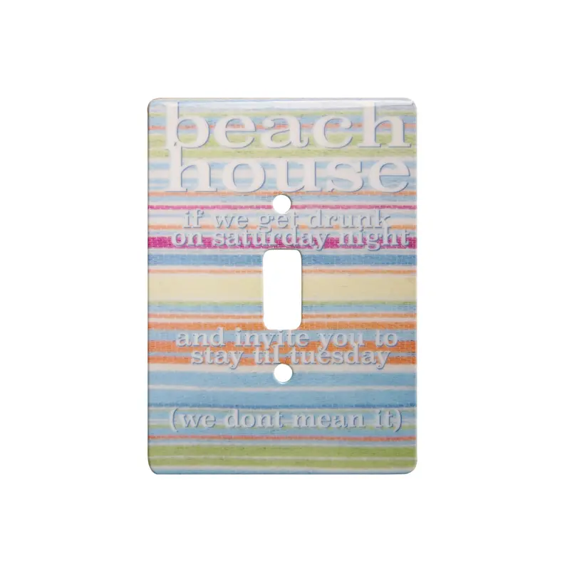 Beach House–Themed Ceramic Single Gang Switch Plate 1