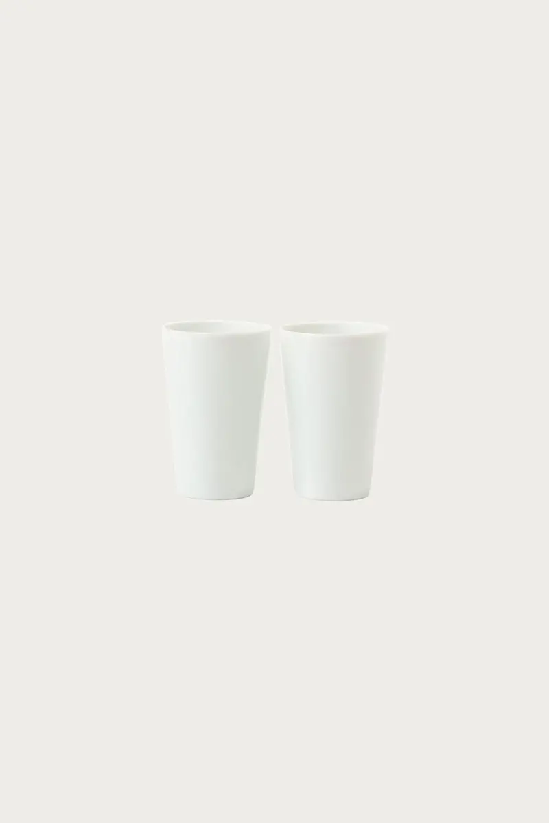 Beams Japan Mt. Fuji Logo Ceramic Cup Set – Pair In Crisp White 1
