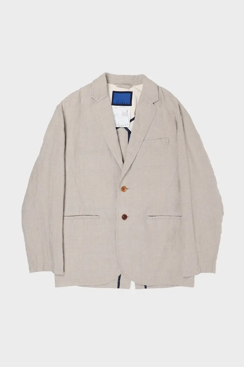 Beige Irish Linen Relaxed-Fit Jacket 1