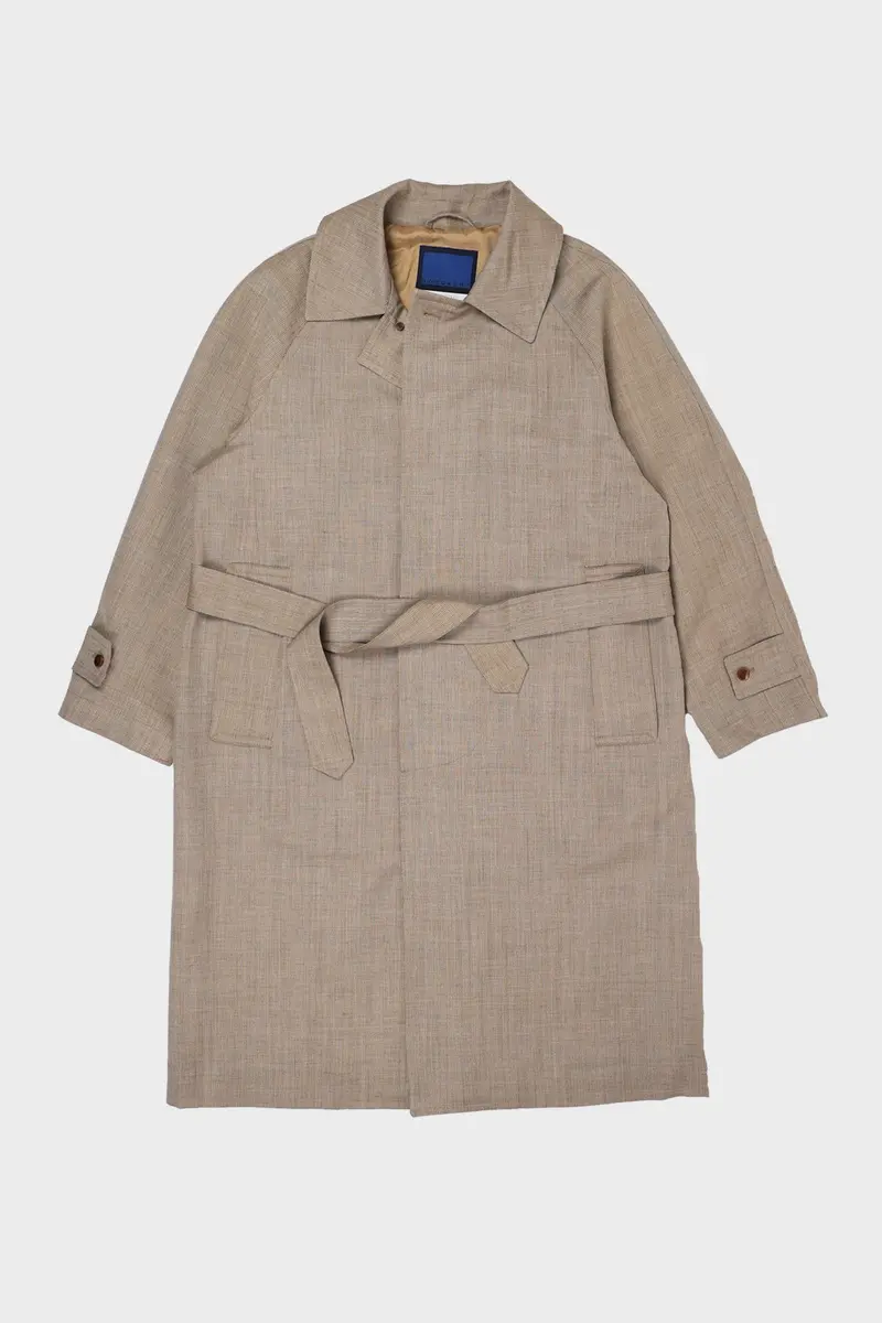 Beige Lightweight Wool Balmacaan Coat 1