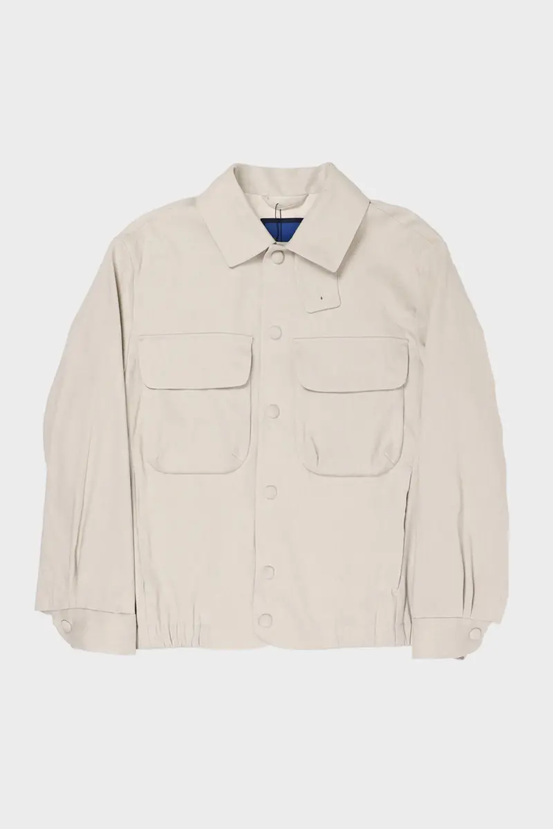 Beige Linen Cpo Work Jacket 1