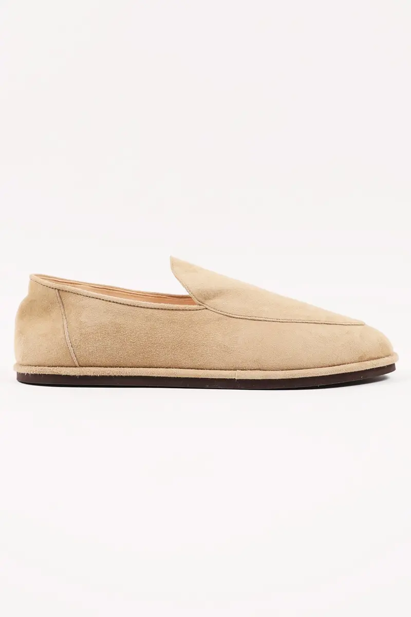 Beige Suede Leather Loafers 1