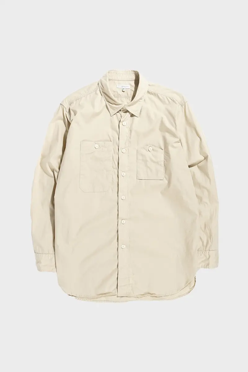 Beige Superfine Poplin Work Shirt 1