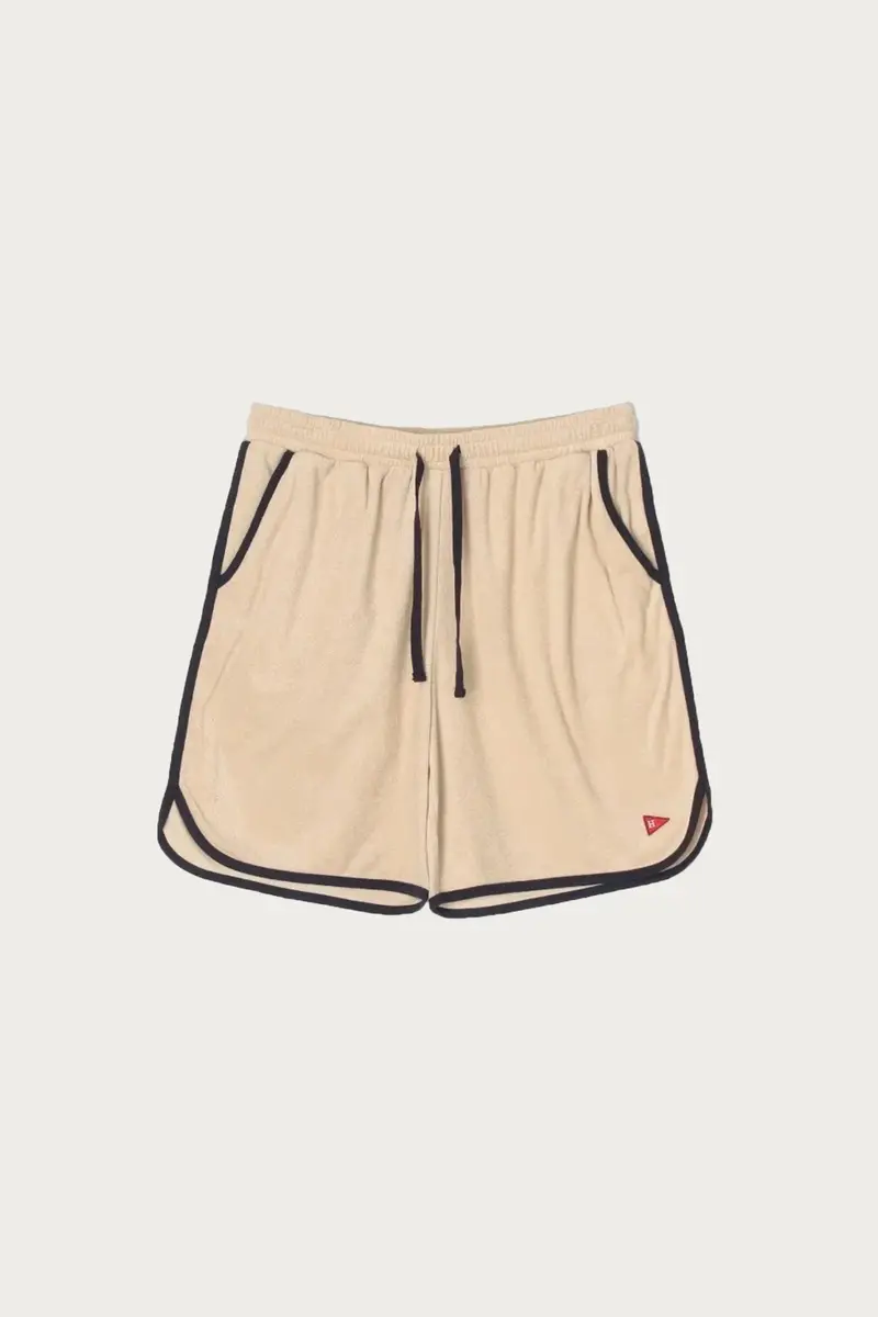 Beige Tri-Blend Pile Half Pants 1