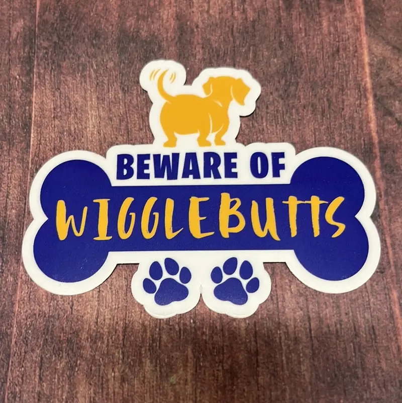 Beware Of Wigglebutts – Dog-Themed Decal 1