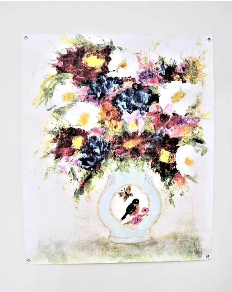 Bird-And-Floral Paper Art Vase – Abstract Avian Botanical Sculpture 1