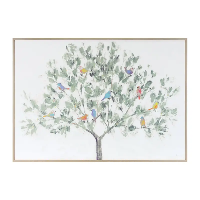 Birds In A Tree Framed Wall Art Print 1