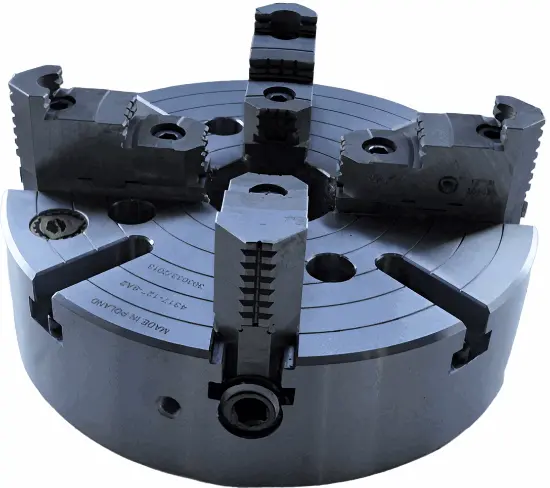 Bison 12" 4-Jaw Independent Steel Lathe Chuck – A2-8 Mounting Interface 1