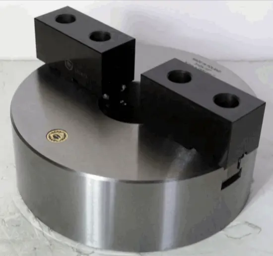 Bison Poland 10" 2-Jaw Scroll Lathe Chuck – Plain Back, Dual Jaws Included 1