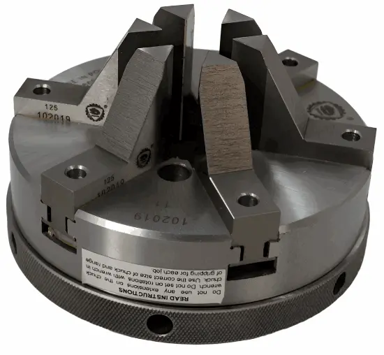 Bison Poland 5" 6-Jaw Lever-Actuated Scroll Chuck – Super Precision, Flat Back #3866-5" 1