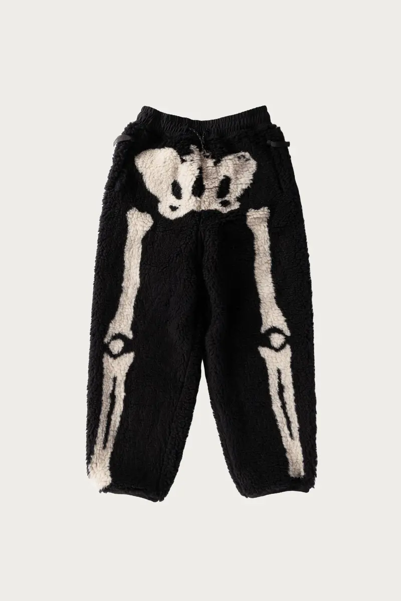 Black Bone Boa Fleece Easy-Fit Pants 1