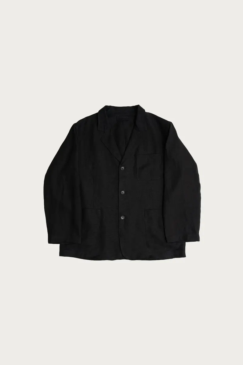 Black Carry-On Jacket In Heavyweight Belgian Linen 1