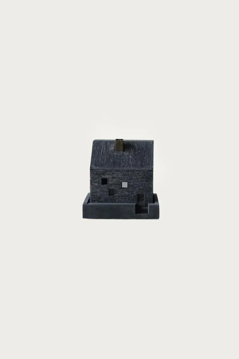 Black Ceramic Cottage-Style Incense Burner 1