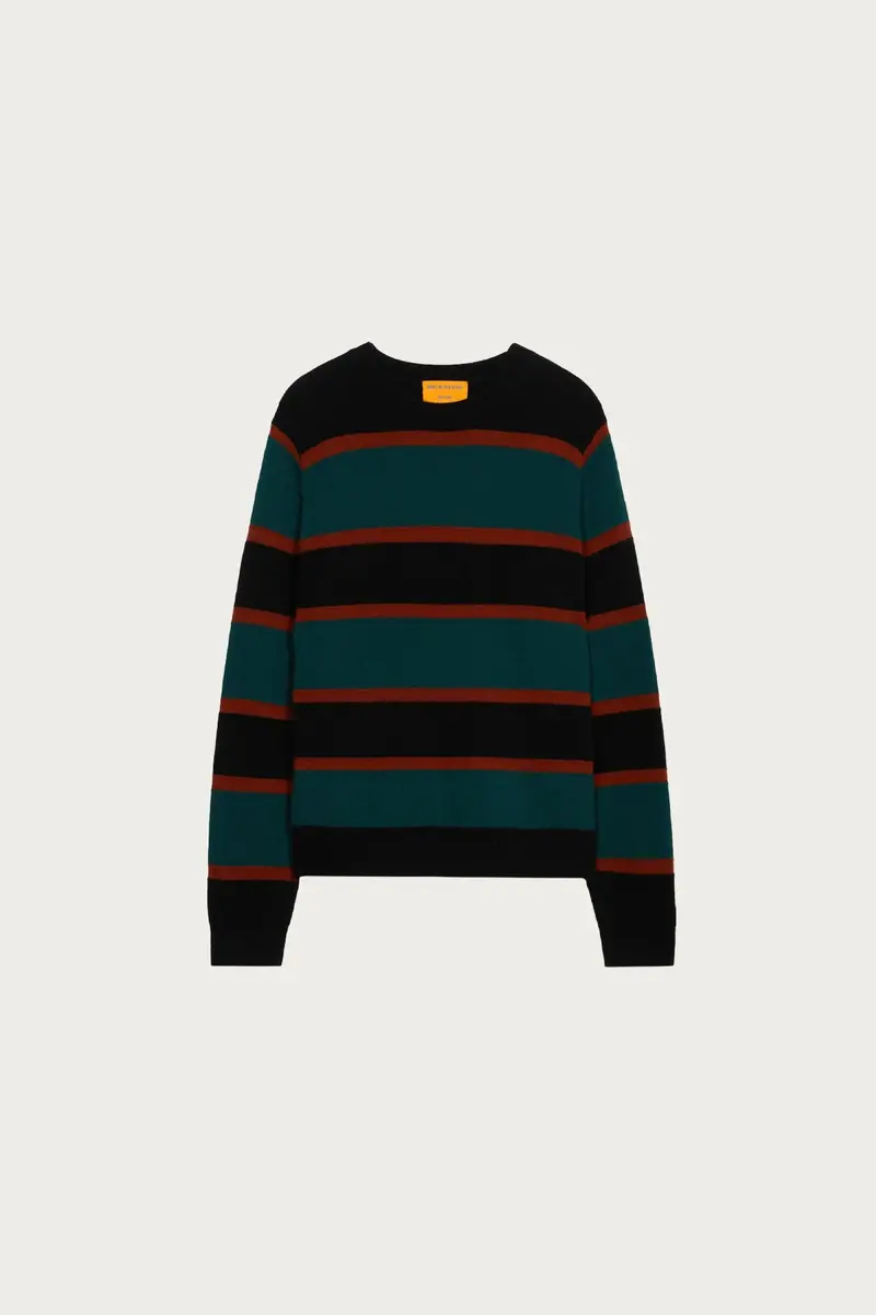 Black Combo Stripe Crewneck Sweater 1