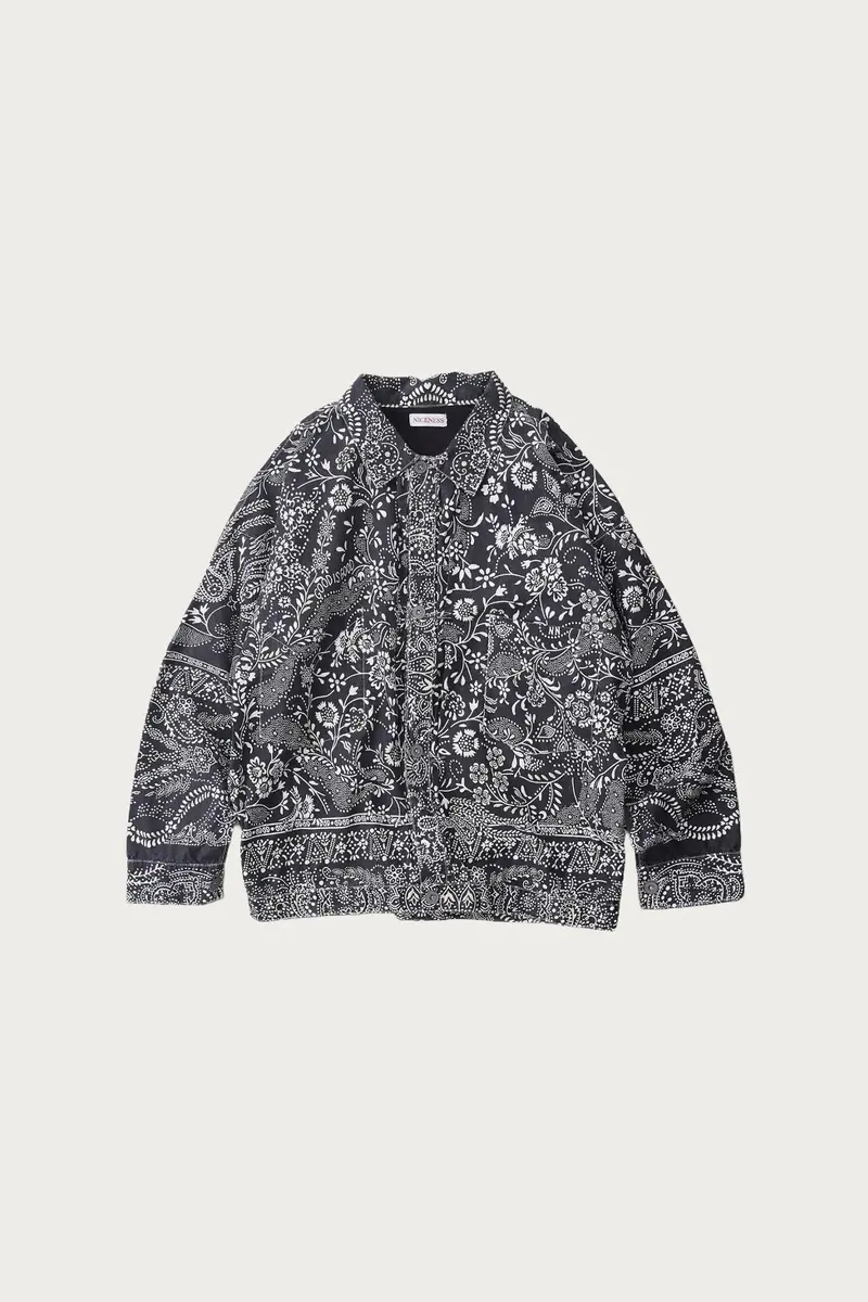 Black Gyan Bandana-Print Trucker Jacket 1