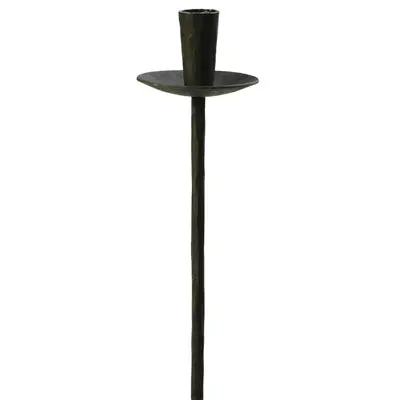 Black Iron Taper Holder With Hanging Ring Stake 1