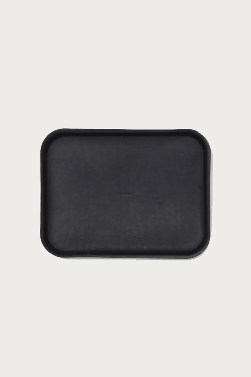 Black Large Leather Serving Tray 1