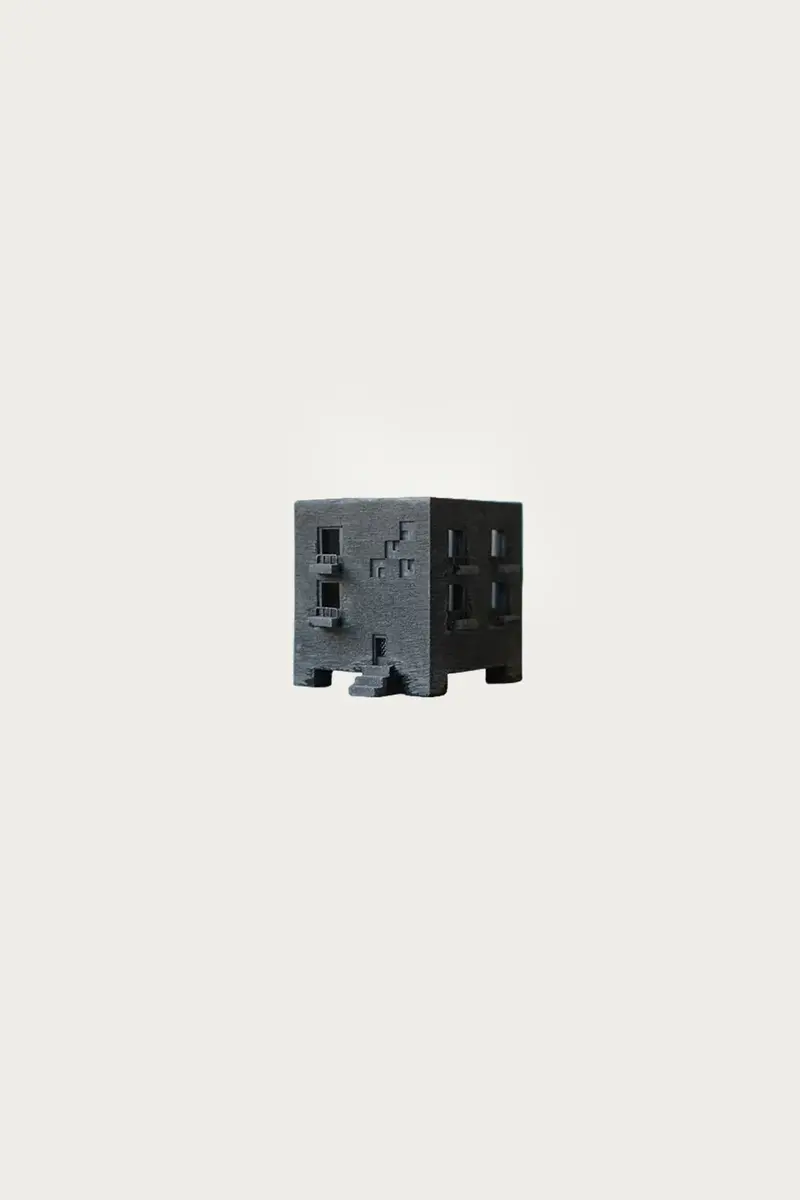 Black Mansion-Style Ceramic Planter 1