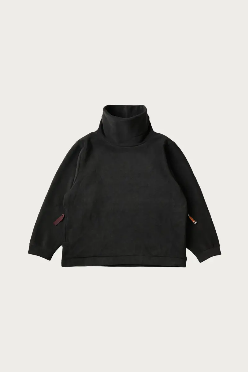Black Reverse-Fleece High-Neck Oversized Sweatshirt – Swt 1