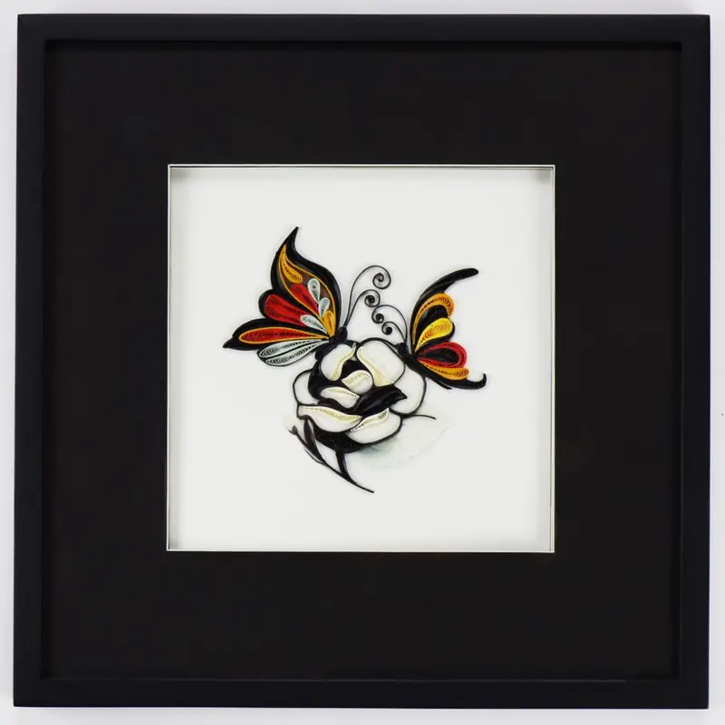 Black Shadowbox Frame For Quilled Artwork 1