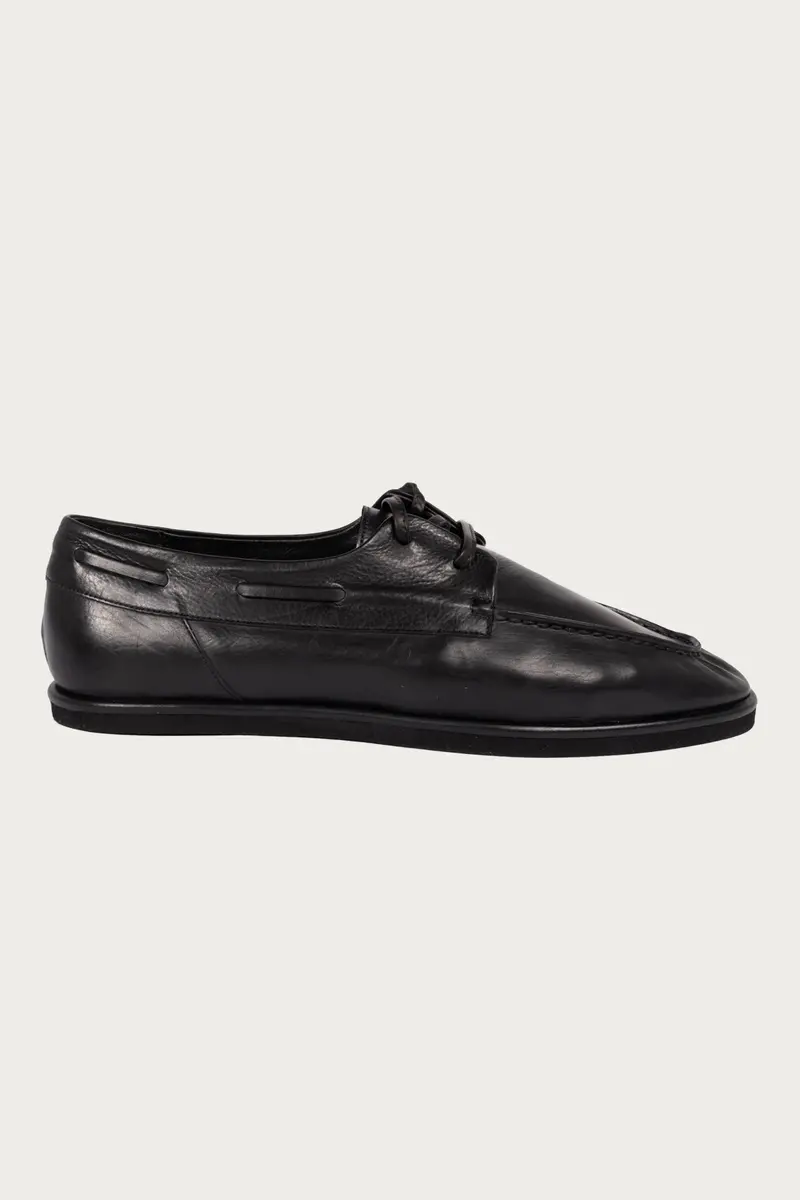 Black Soft-Leather Deck Shoes 1