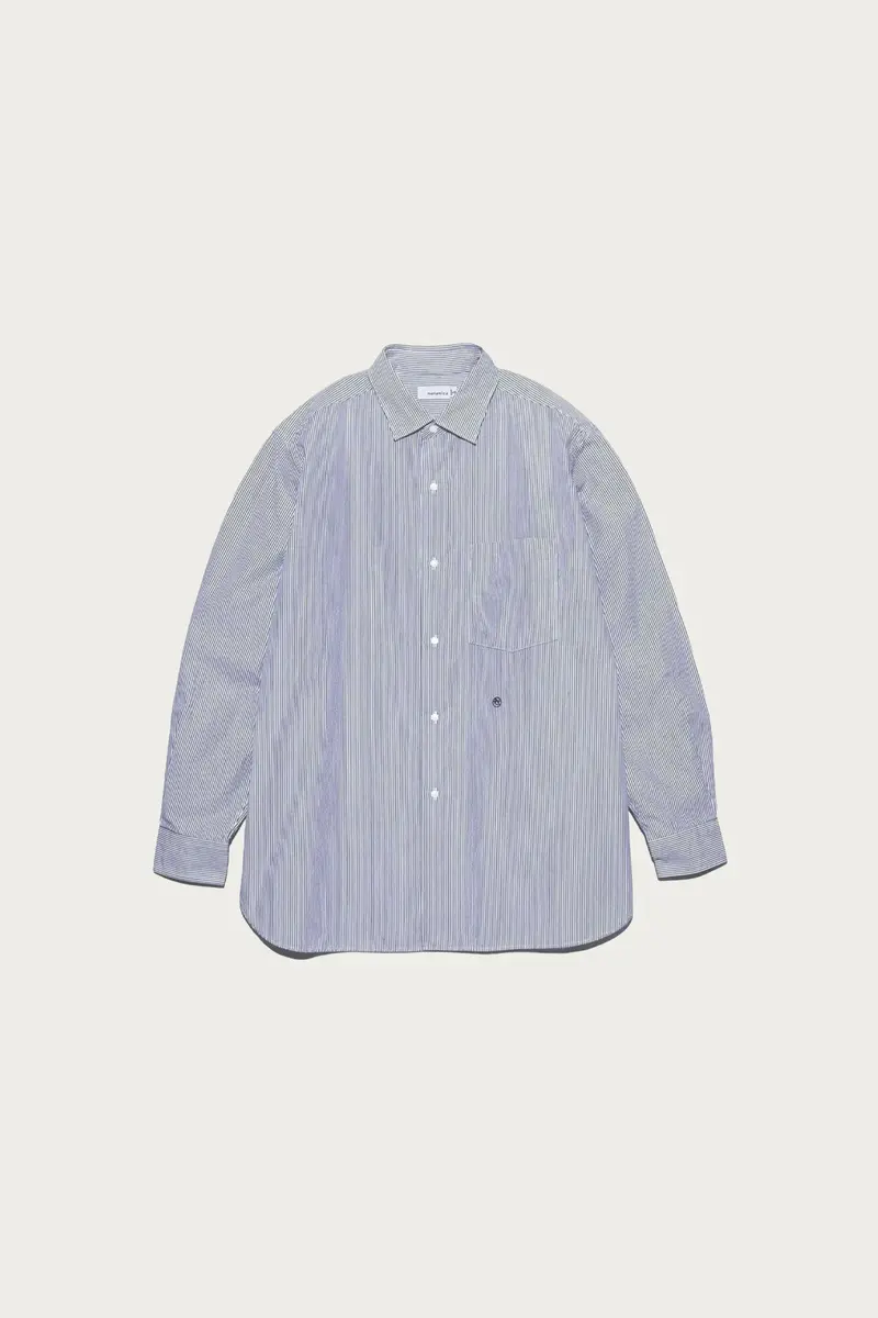 Black Striped Wind-Resistant Shirt With Stand Collar 1