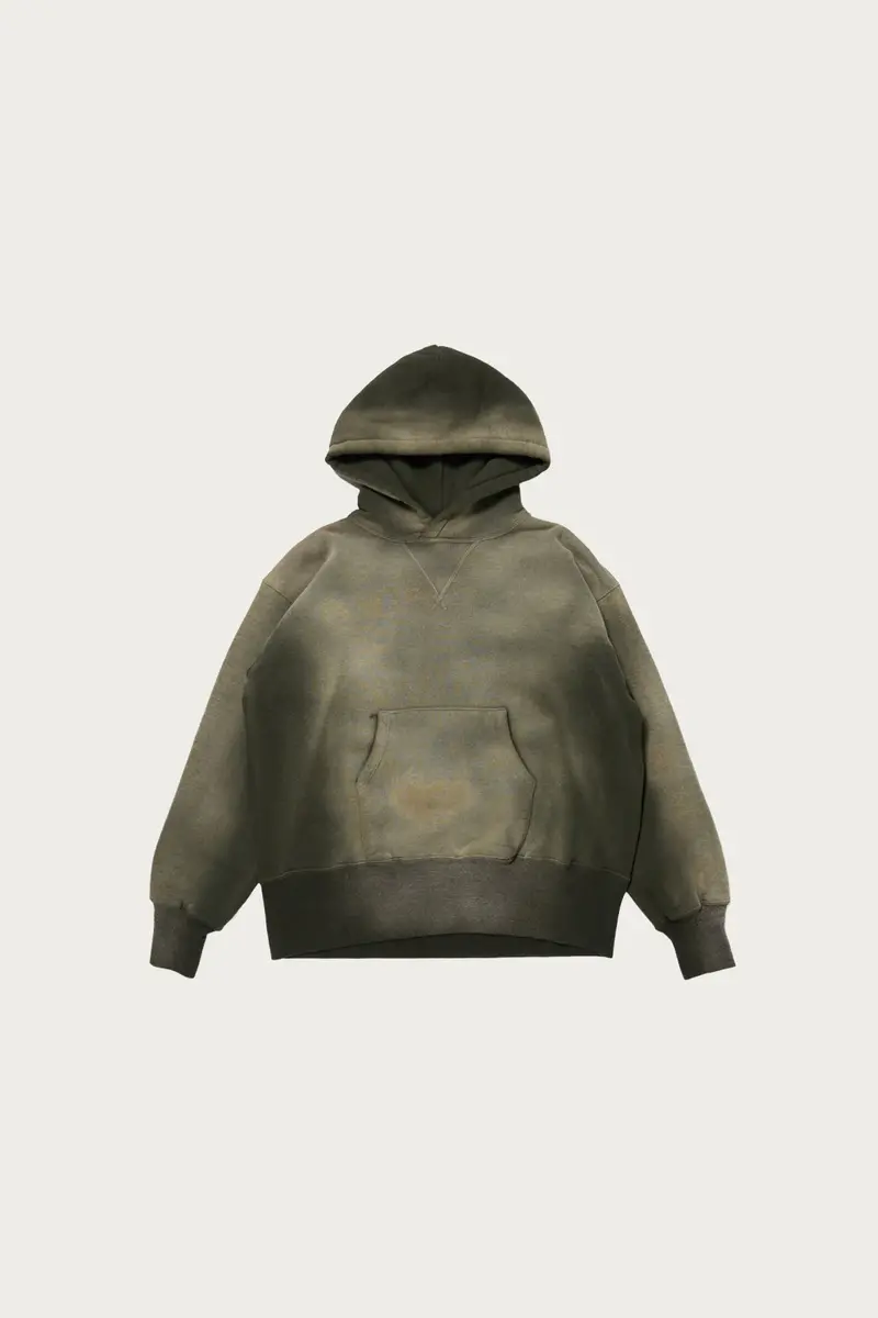 Bleached Deep Green Lot. 606 Hoodie 1