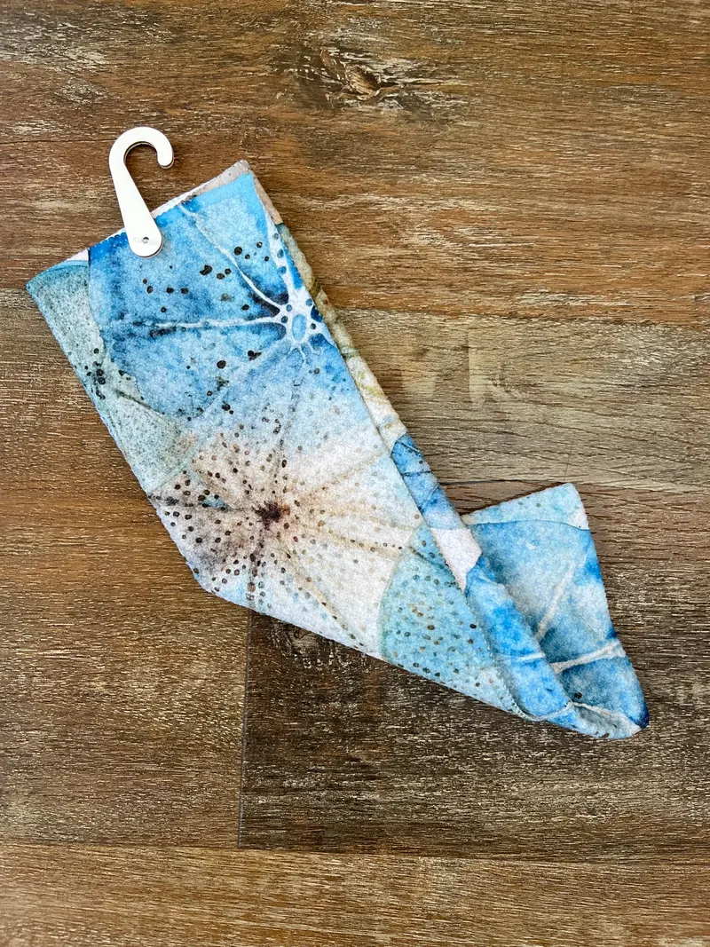 Blue And Beige Seashell-Print Multipurpose Washcloth 1