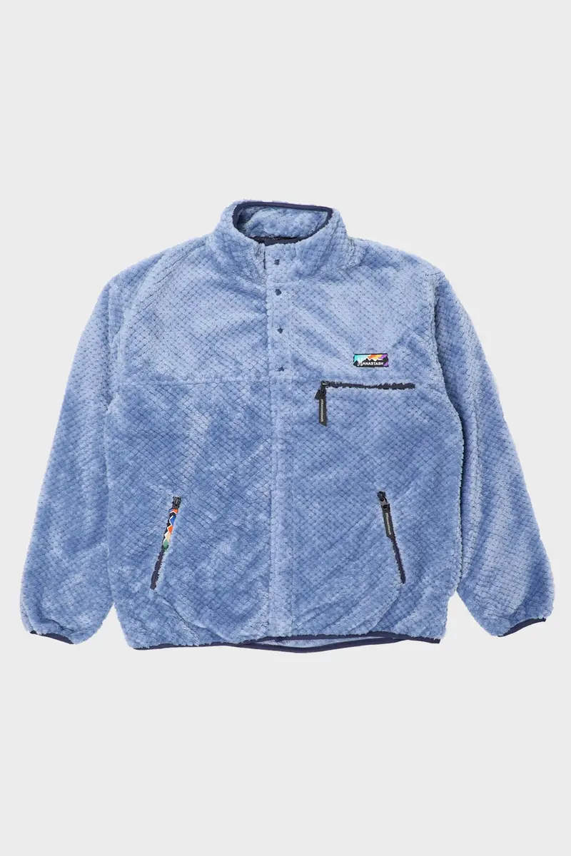 Blue And Grey Poppy Thermal Fleece Pullover 1