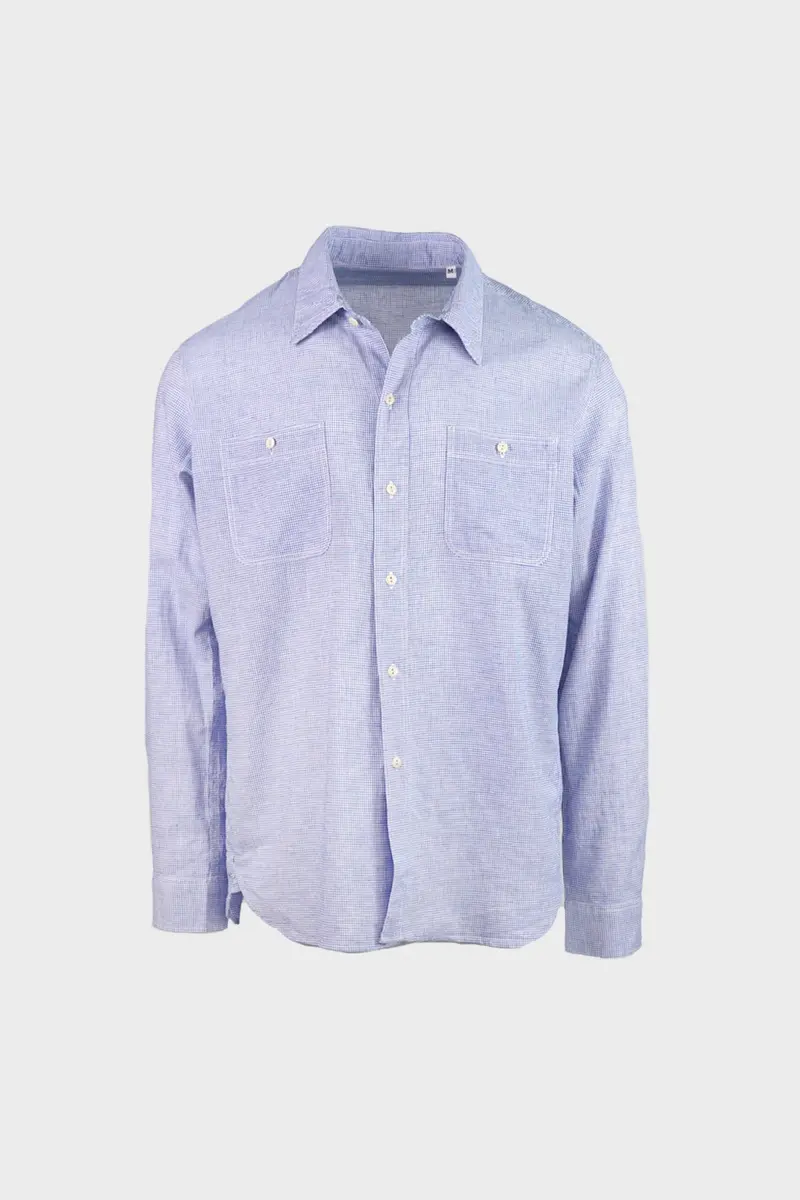 Blue Patch-Pocket Work Shirt 1