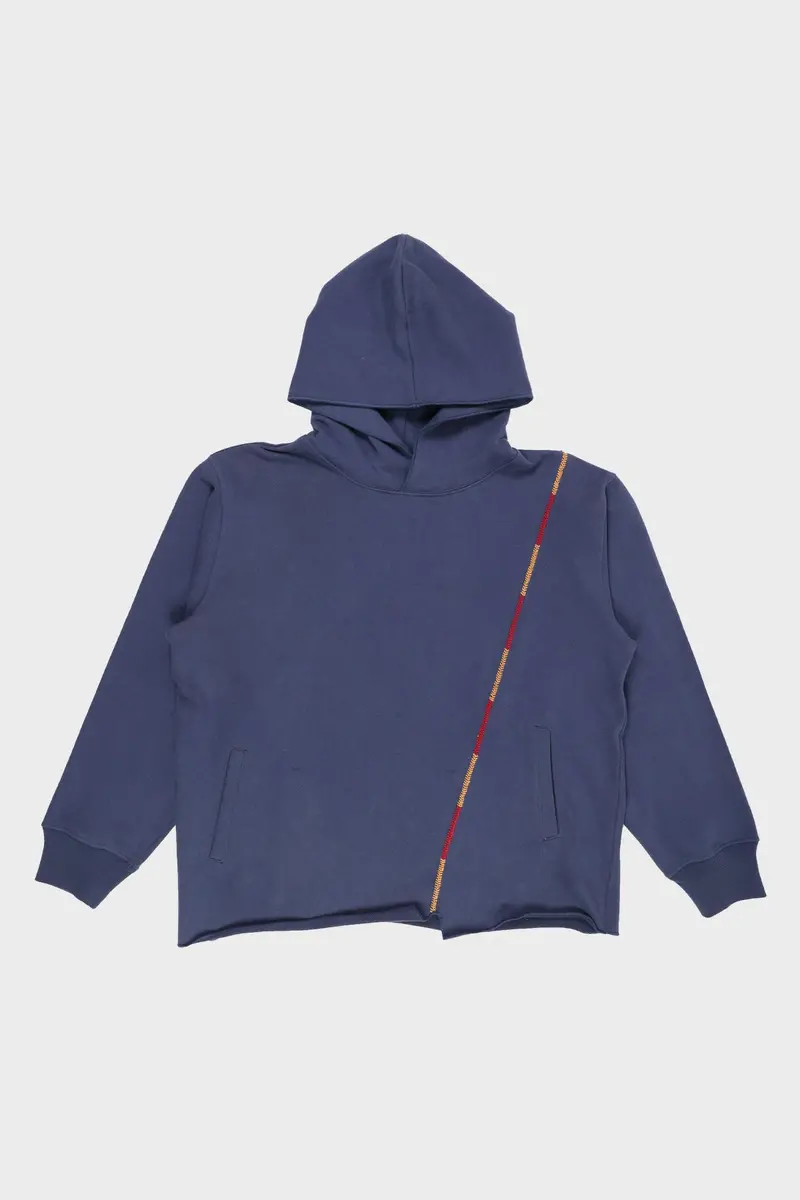 Blue-Red-Yellow Rabari-Stitch Hoodie 1