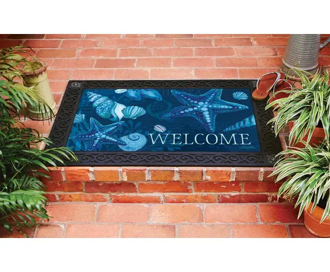 Blue Seashell-Themed Matmate Rug Insert 1