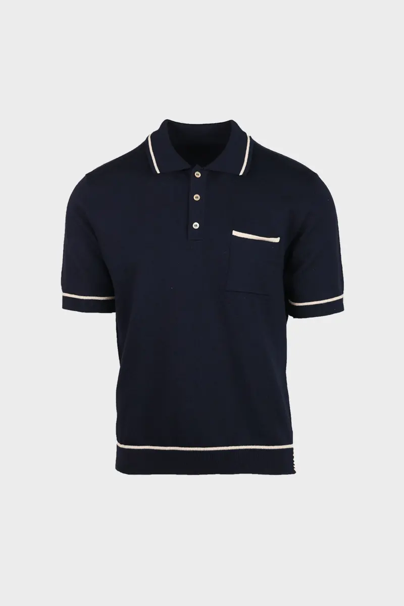 Blue Short-Sleeve Herrison Polo Shirt 1