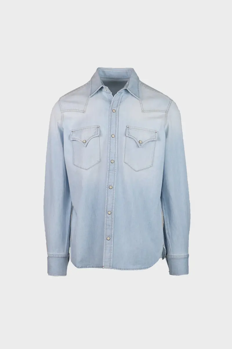 Blue Texan Western-Style Shirt 1