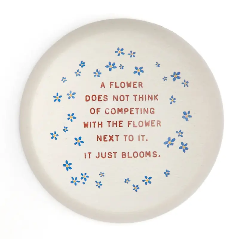 Botanical 'A Flower Just Blooms' Glass Paperweight 1