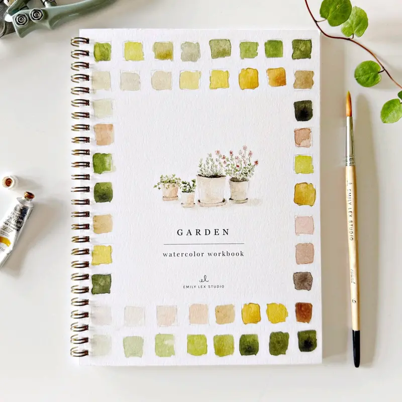 Botanical Garden Watercolor Practice Workbook 1