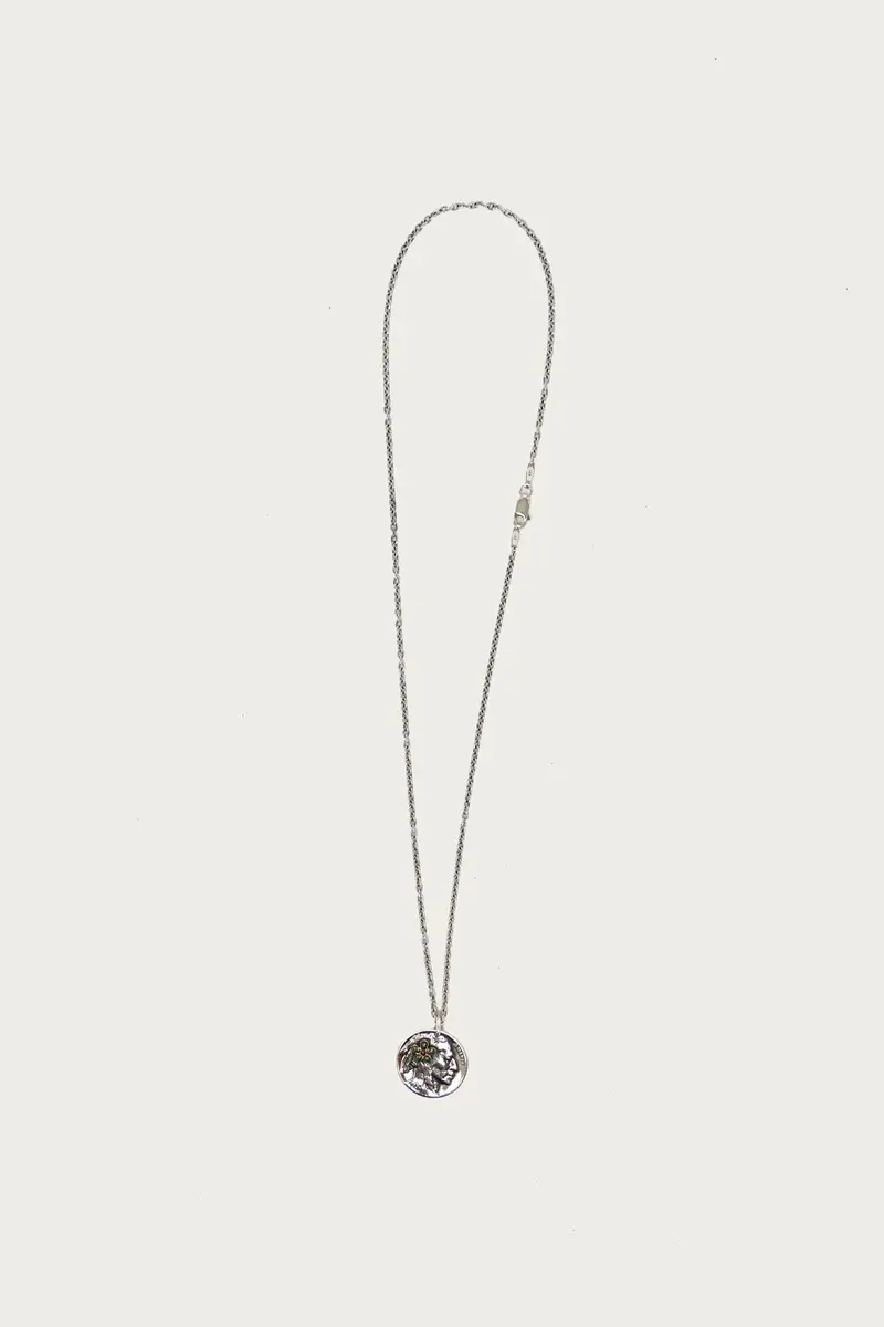 Botanical Green Flower Pendant Necklace With Head Charm 1