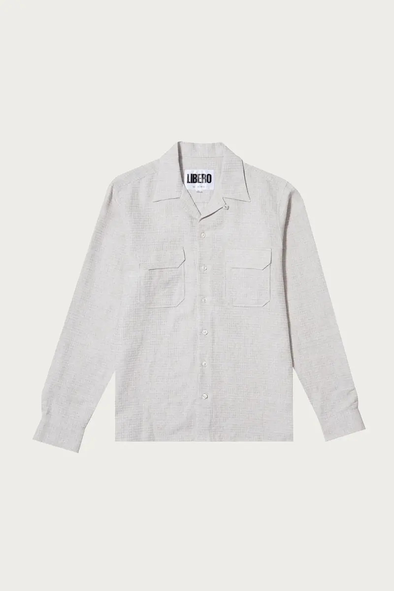 Brodo Long-Sleeve Shirt In Cream Linen Blend 1