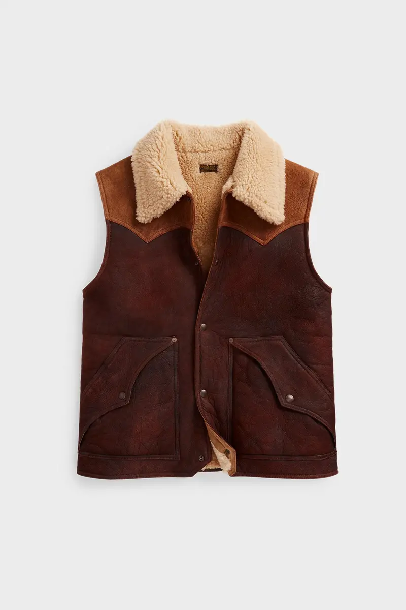 Brown Full-Grain Leather Vest 1