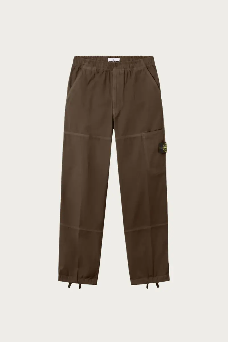 Brown Organic Panama Cotton Cargo Pants – Vintage-Look Loose Fit 1
