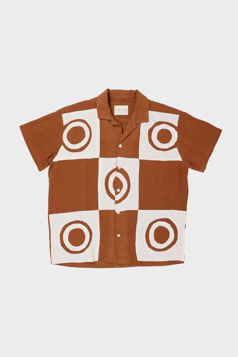 Brown Patchwork Shirt 1