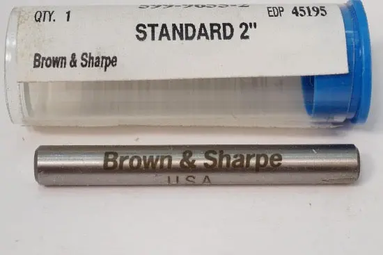 Brown & Sharpe 2" Micrometer Calibration Standard – Usa-Made Reference Gauge (599-9655-2) 1
