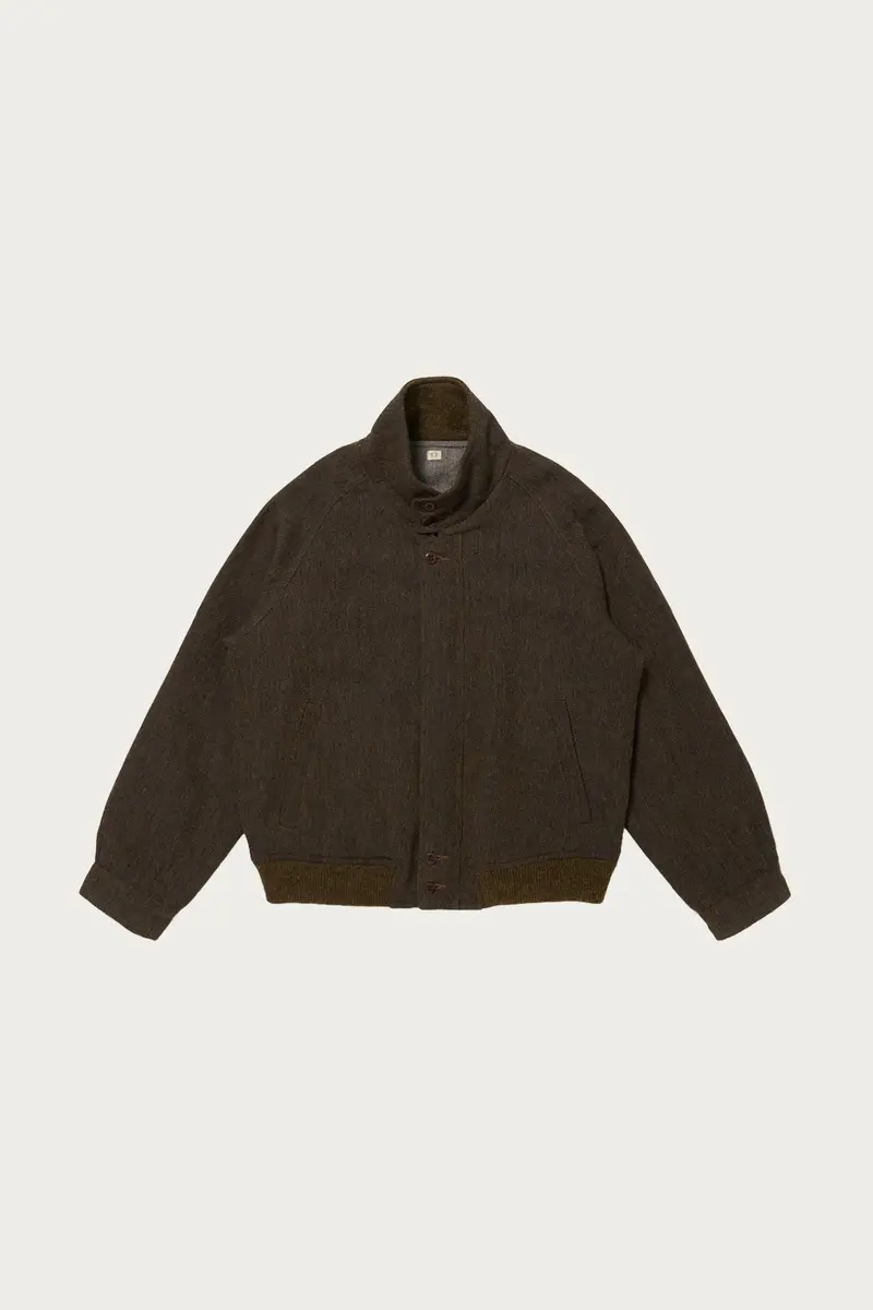 Brown Stand-Up Collar Utility Jacket – Structured Field Style 1