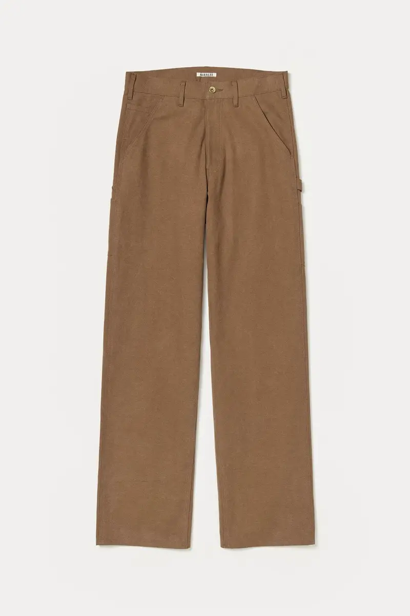 Brown Washed Heavy Canvas Trousers 1