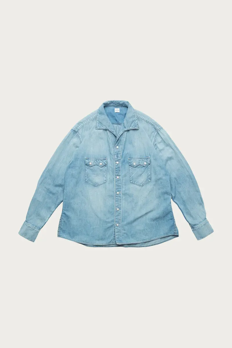 C.T.L. Comfort-Fit Light Indigo Denim Shirt 1