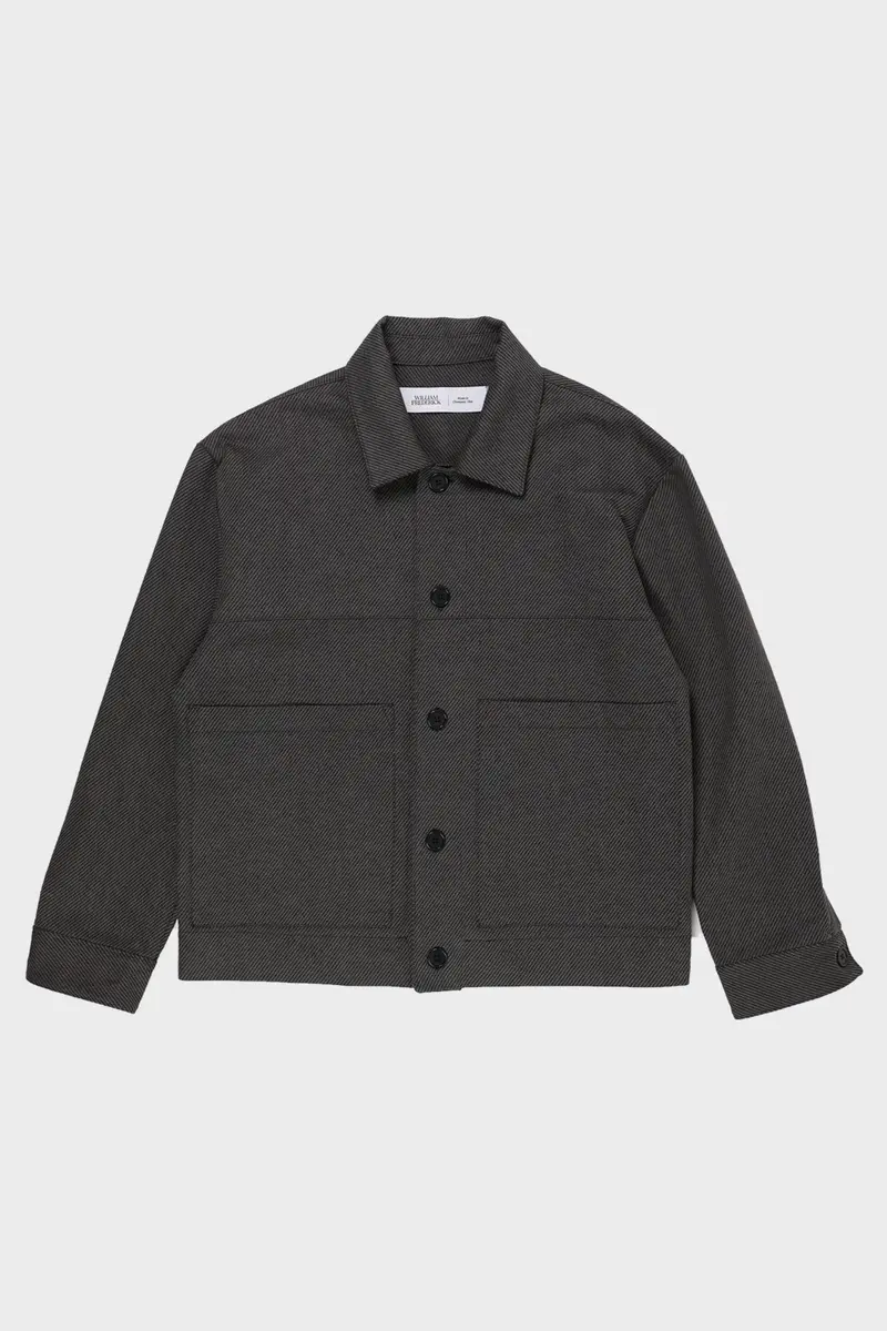 Cafe Jacket In Black-And-Tan Twill 1