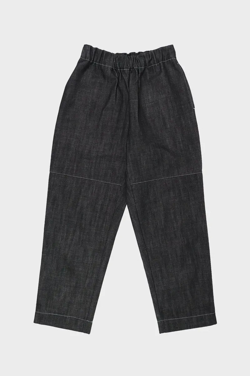 Cafe Pant In Black Japanese Denim 1