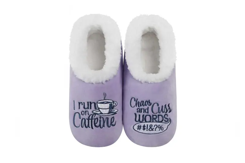 Caffeine & Sarcasm Themed Comfort Slippers 1